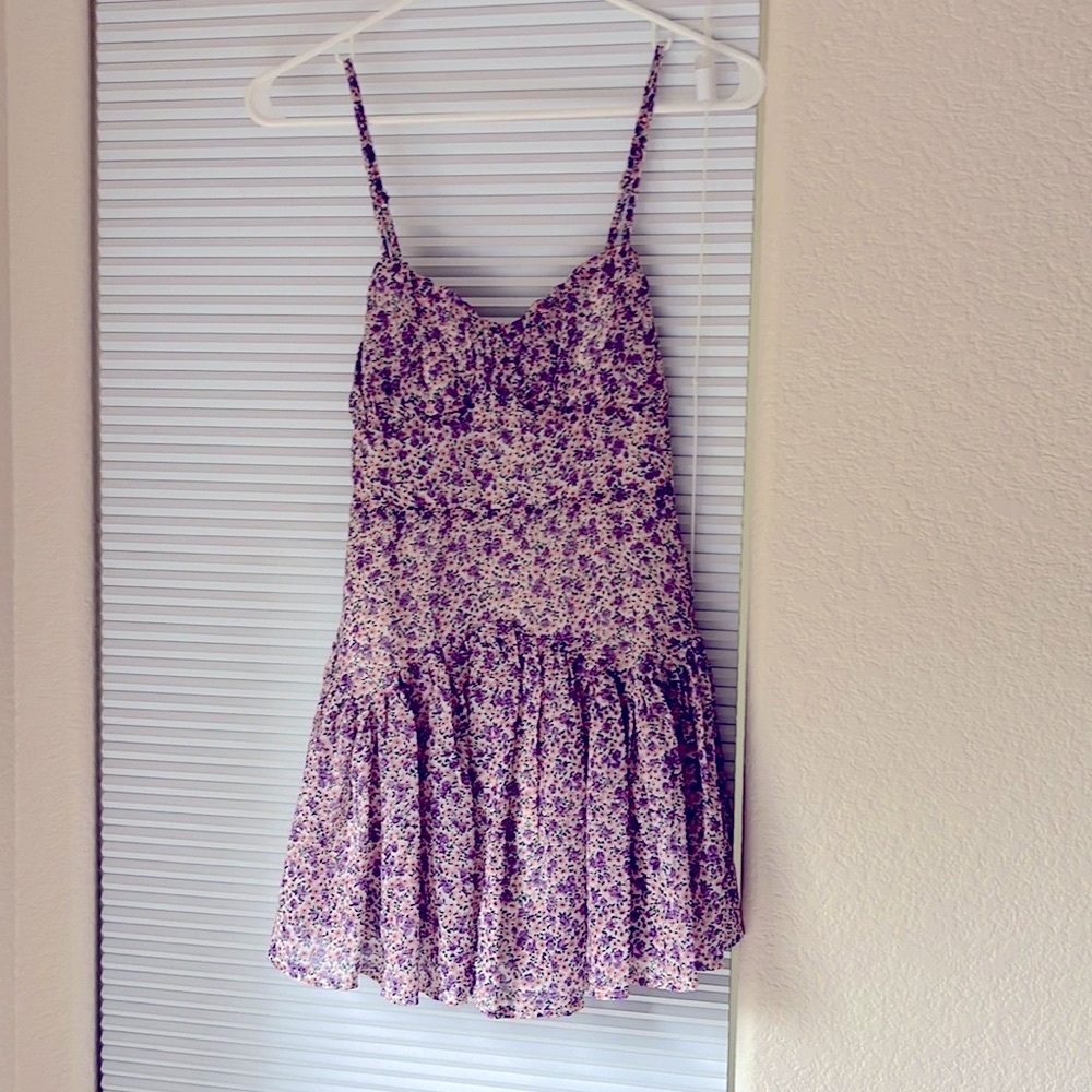 Lilac floral mini romper / mini dress Sundae Muse / Princess Polly